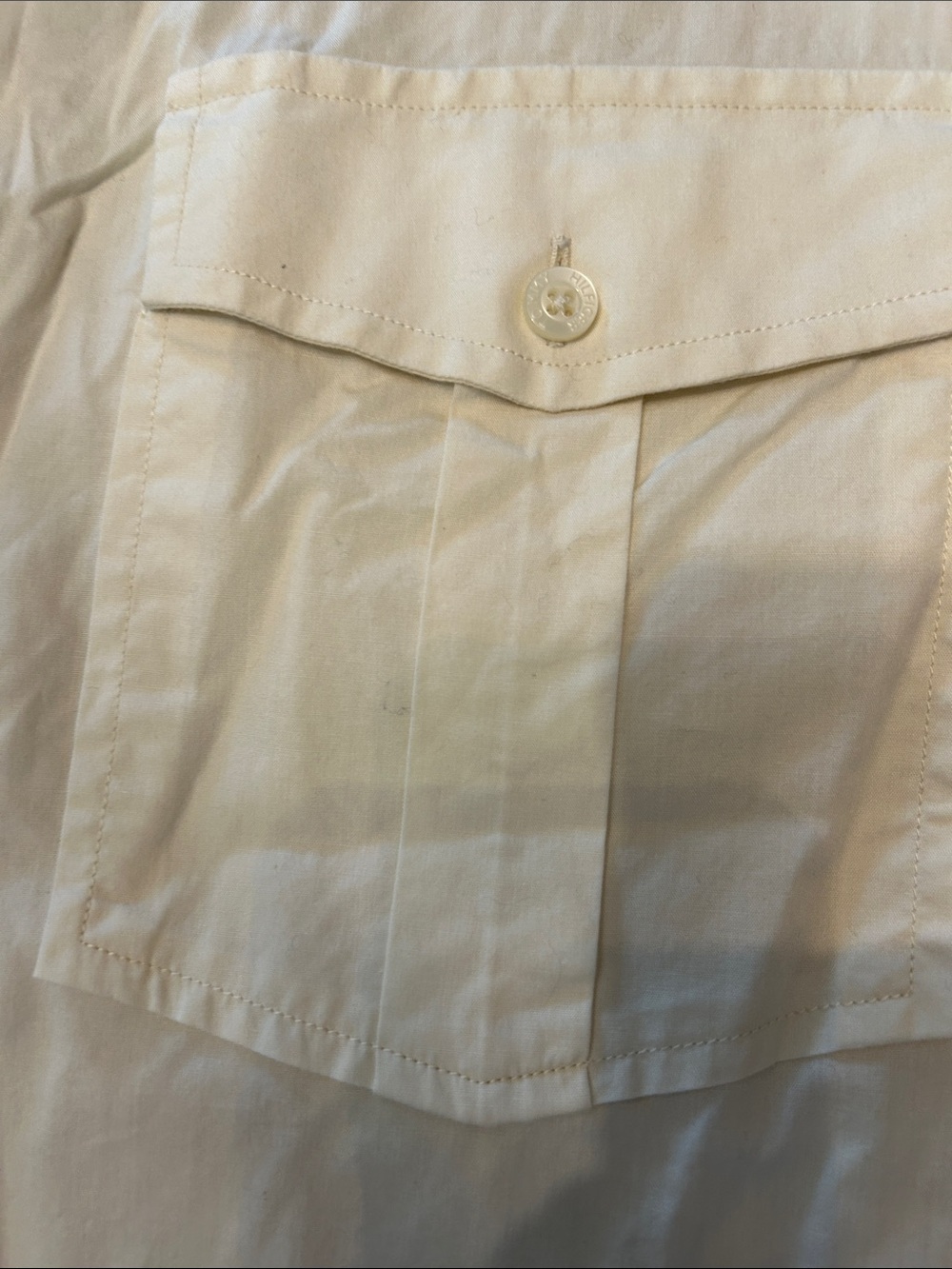 Tommy Hilfiger Men’s Off-White Long-Sleeve Button-Up Shirt - Picture 4 of 10